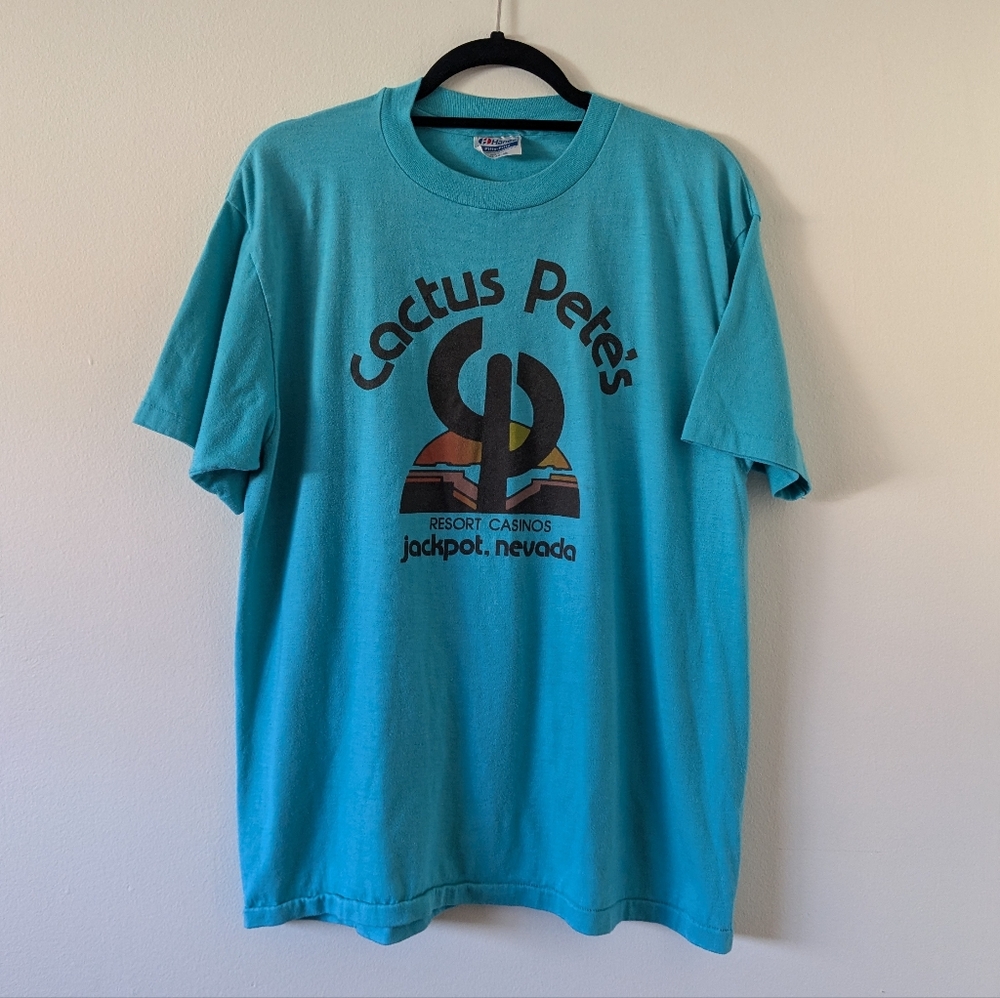 VTG Cactus Petes Players Club Casino Jackpot NV Single Stitch T-Shirt Adult XL